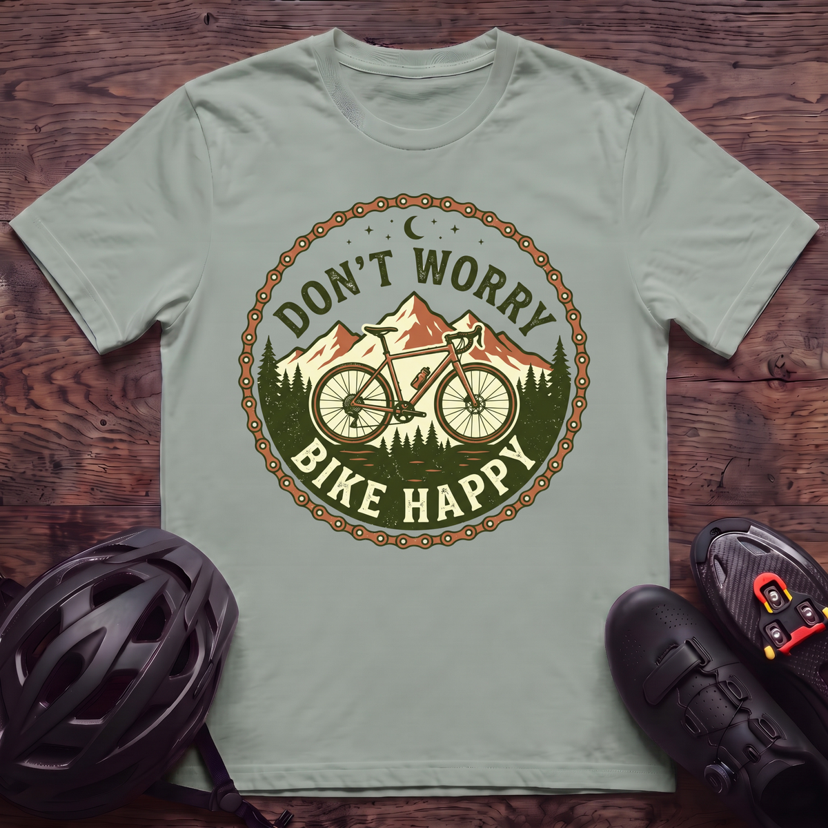 Don't Worry Bike Happy T‑Shirt
