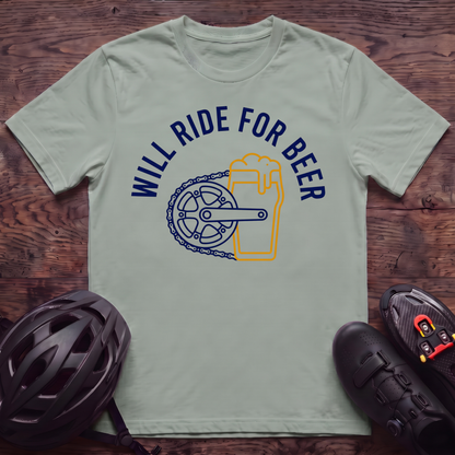 Will Ride For Beer T‑Shirt