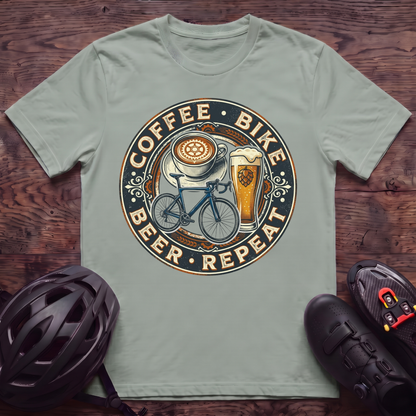 Coffee Bike Beer Repeat T‑Shirt