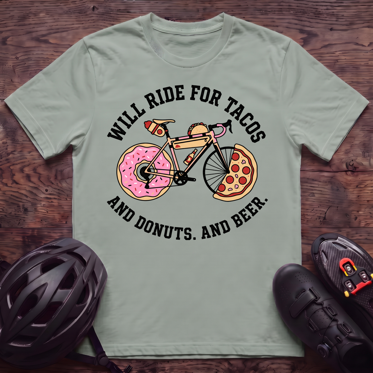 Will Ride For Tacos T‑Shirt