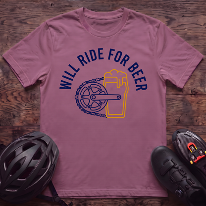 Will Ride For Beer T‑Shirt