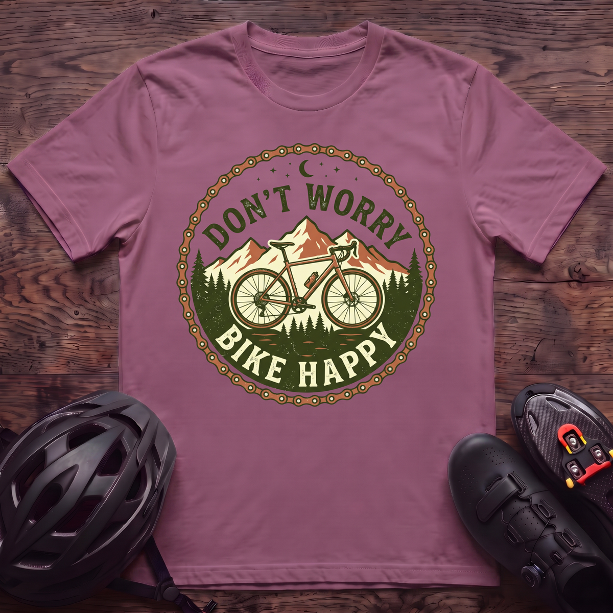 Don't Worry Bike Happy T‑Shirt