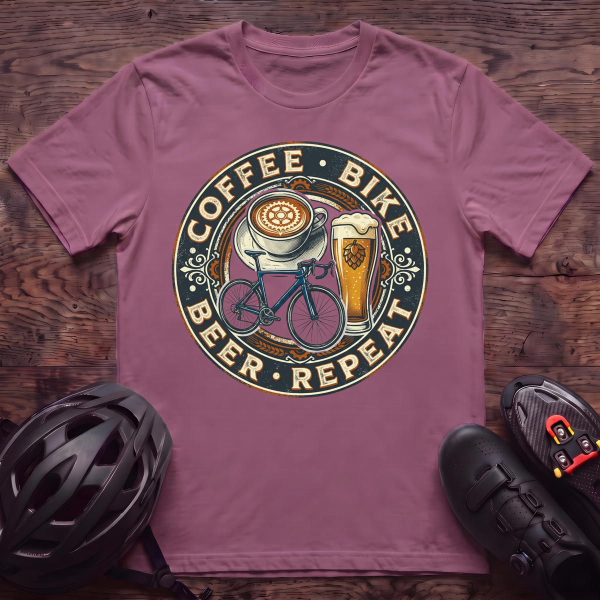Coffee Bike Beer Repeat T‑Shirt