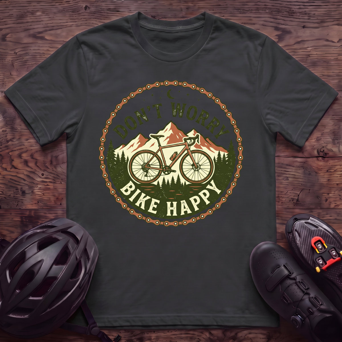 Don't Worry Bike Happy T‑Shirt