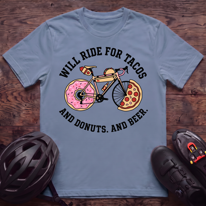 Will Ride For Tacos T‑Shirt