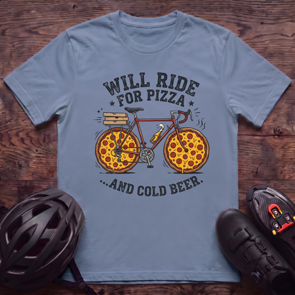 Will Ride For Pizza T‑Shirt