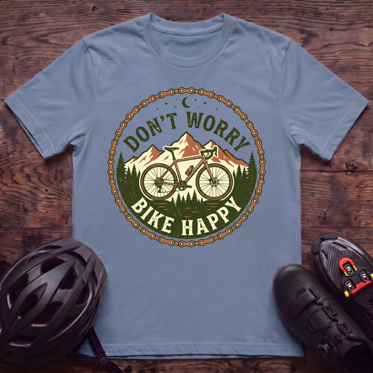 Don't Worry Bike Happy T‑Shirt