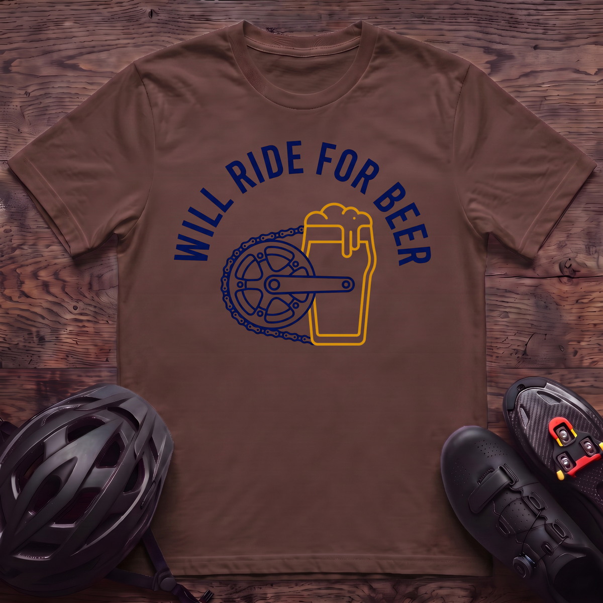 Will Ride For Beer T‑Shirt