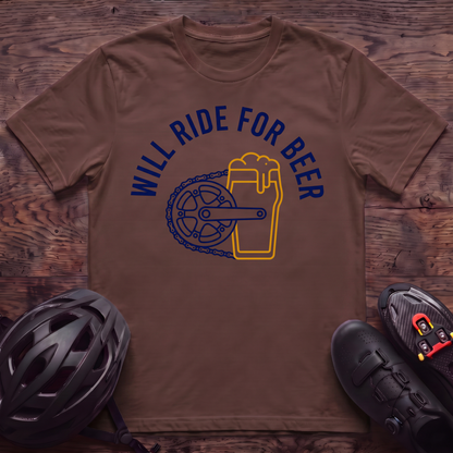 Will Ride For Beer T‑Shirt