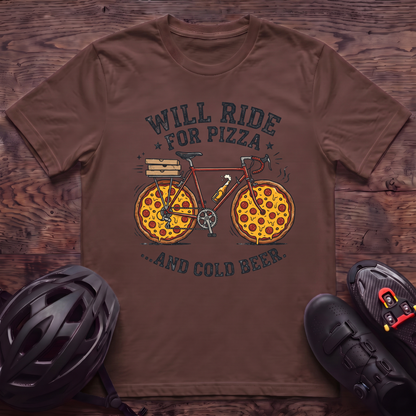 Will Ride For Pizza T‑Shirt