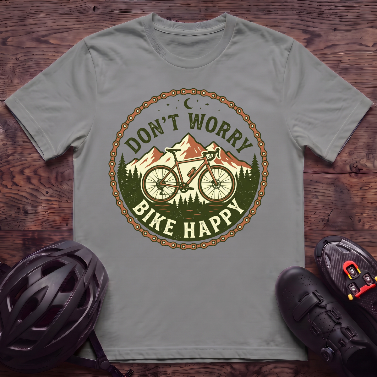Don't Worry Bike Happy T‑Shirt