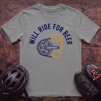 Will Ride For Beer T‑Shirt