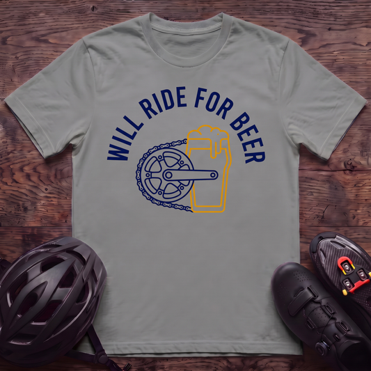 Will Ride For Beer T‑Shirt