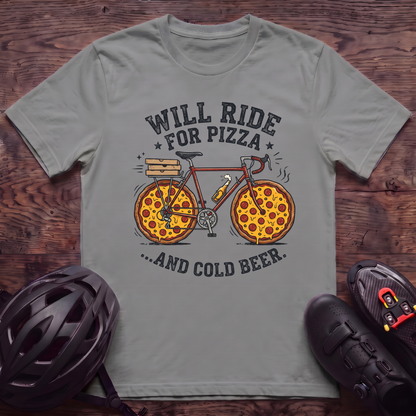 Will Ride For Pizza T‑Shirt