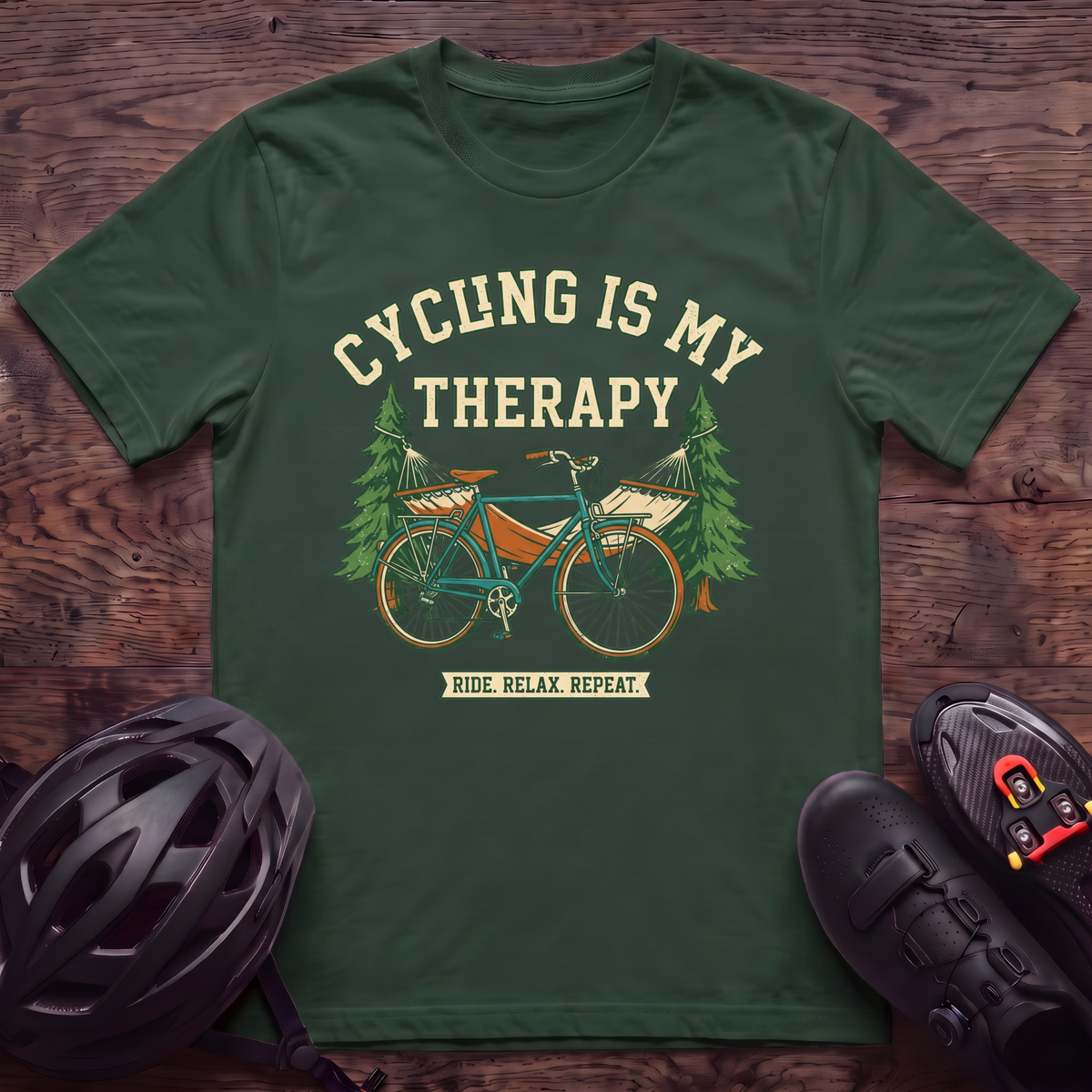 Cycling Is My Therapy T‑Shirt
