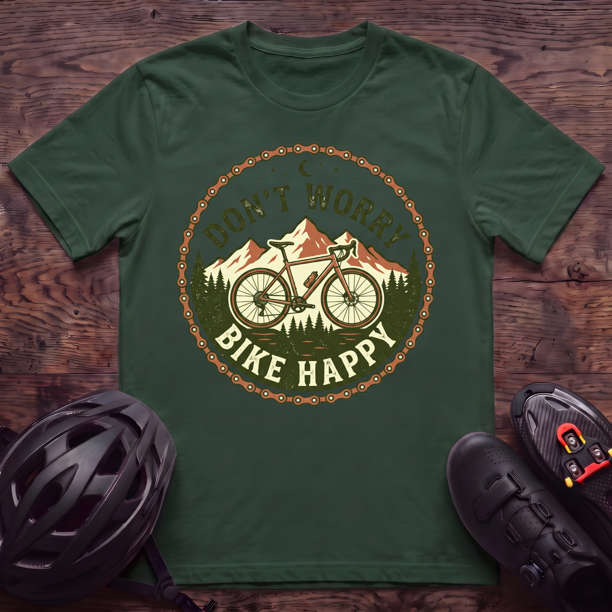 Don't Worry Bike Happy T‑Shirt
