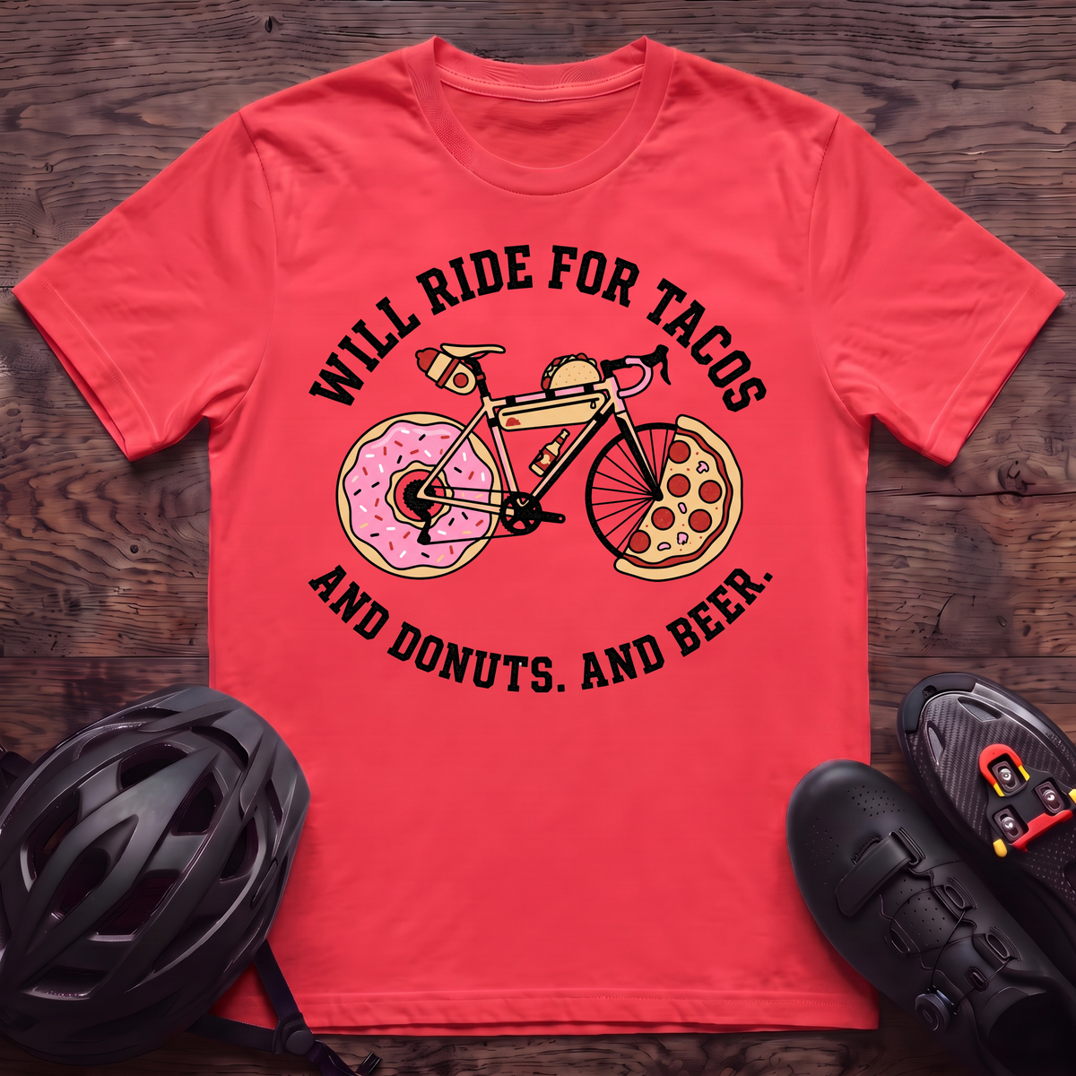 Will Ride For Tacos T‑Shirt