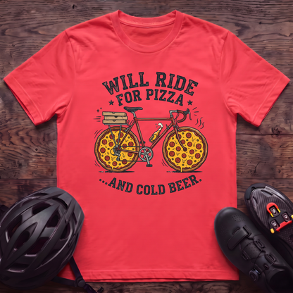 Will Ride For Pizza T‑Shirt