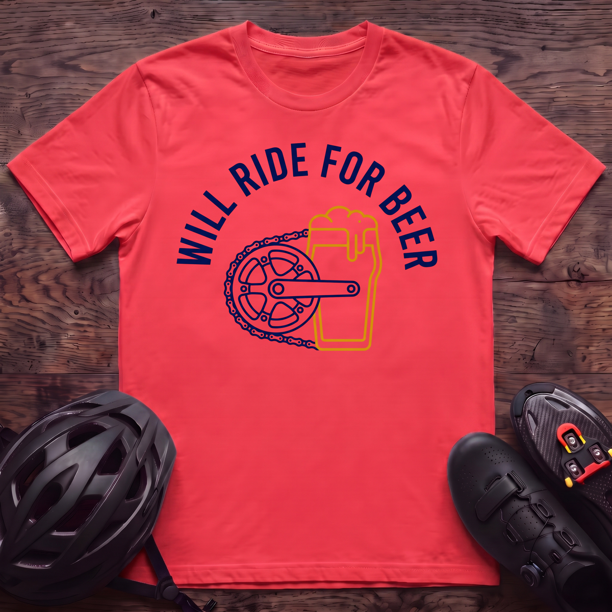 Will Ride For Beer T‑Shirt