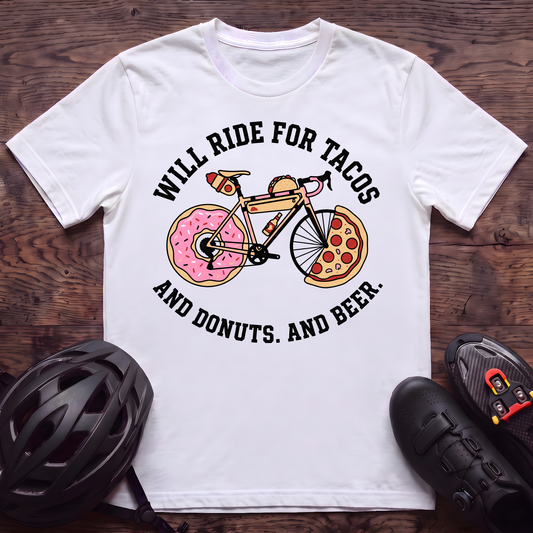 Will Ride For Tacos T‑Shirt