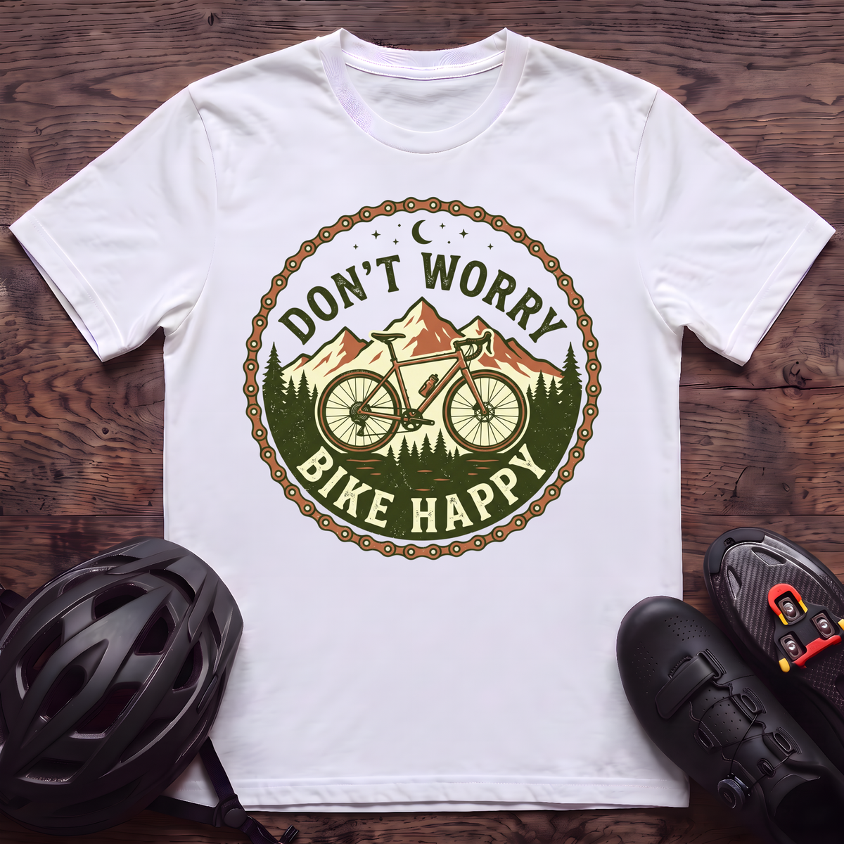 Don't Worry Bike Happy T‑Shirt
