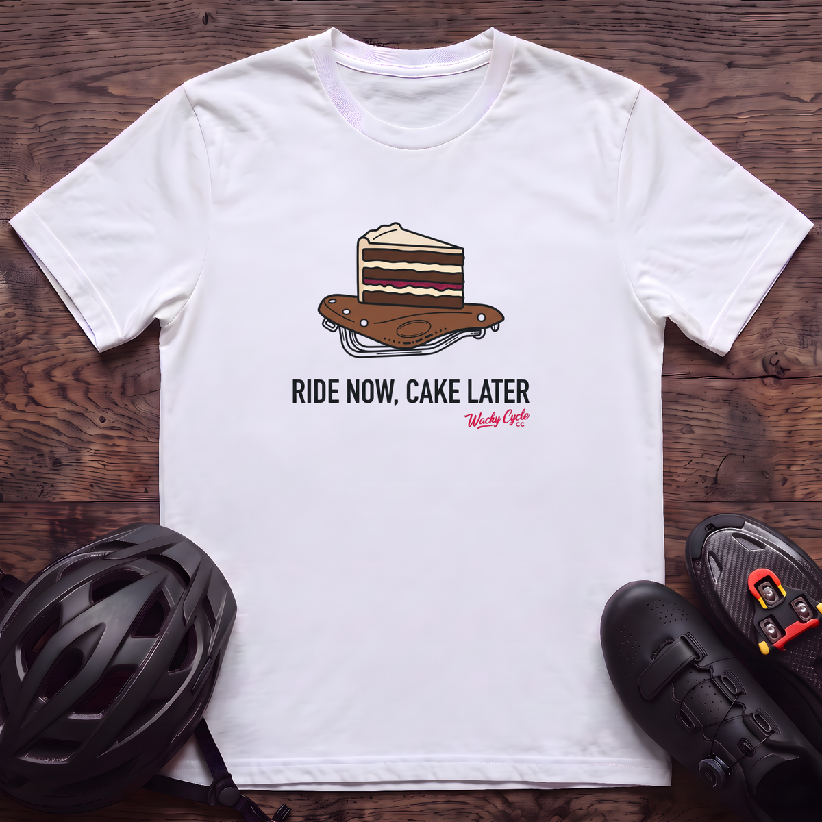 Ride Now Cake Later T‑Shirt