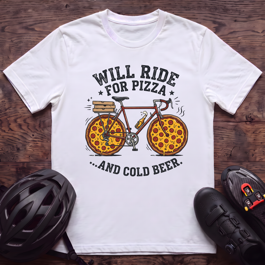 Will Ride For Pizza T‑Shirt
